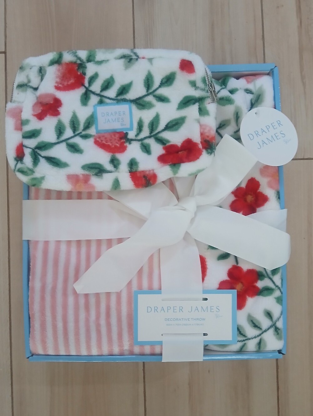 Draper James Floral & Pink Blanklet With Cosmetic Pouch